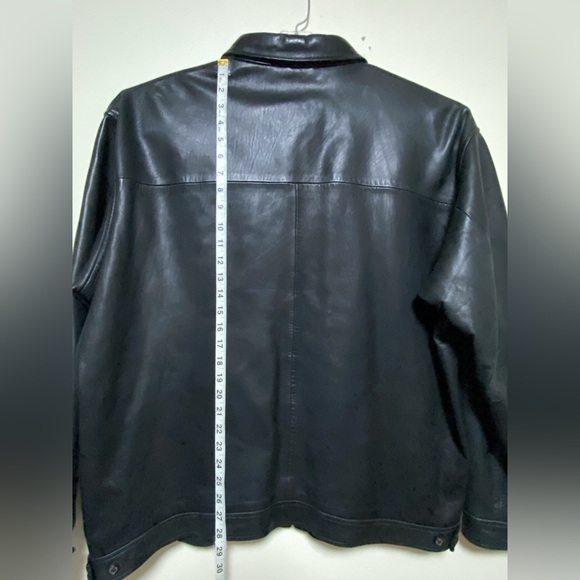 🔥 Polo Ralph Lauren Black Leather Jacket Men XXL Classic Full-Zip Timeless Style - Picture 12 of 16